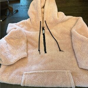 PINK Victoria's Secret Light Pink Sherpa fleece Hoodie large